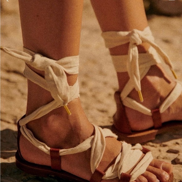Sezane Kayla Low Sandals size 8 (2 laces included) - Picture 2 of 6